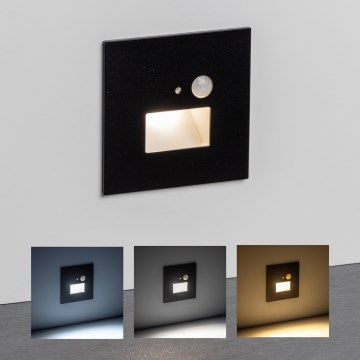 Brilagi - LED Oświetlenie schodowe z czujnikiem ruchu JACK LED/1,5W/230V 3000K/4000K/6500K czarny
