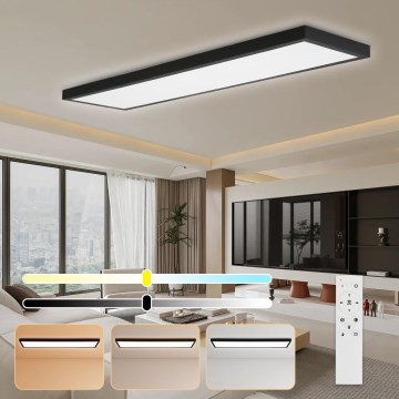 Brilagi - Ściemniana lampa sufitowa do łazienki FRAME SMART LED/50W/230V 30x120 cm 3000-6000K IP44 czarna + pilot