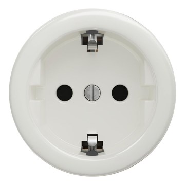 Kliklap - Retro gniazdko domowe bez ramki SCHUKO 230V/16A białe