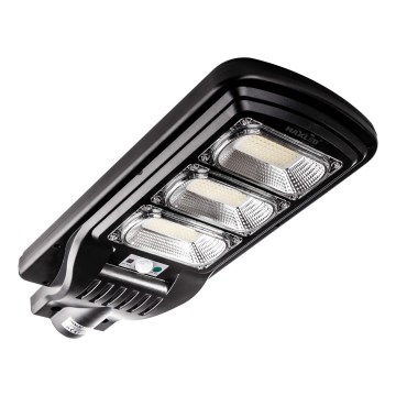 LED Ściemnialna solarna lampa uliczna z czujnikiem LED/180W/6V 11000 mAh 6500K IP65 czarny + pilot zdalnego sterowania