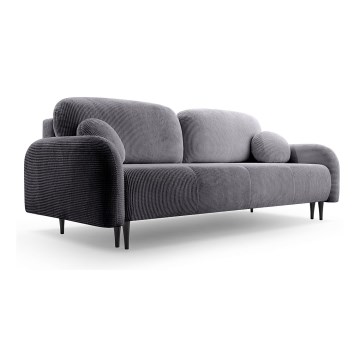 Rozkładana tapicerowana sofa trzyosobowa CLOUDY szary