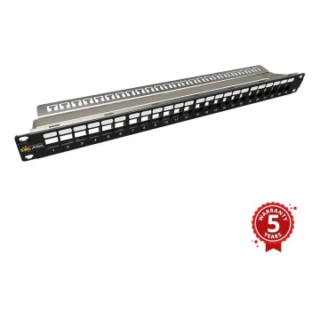 19" modułowy pusty patch panel 24 porty 1U