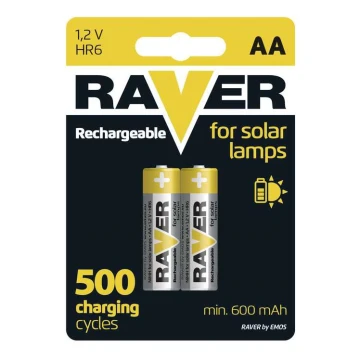 2 szt. Bateria akumulatorowa AA RAVER NiMH/1,2V/600 mAh