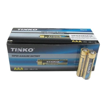 60 szt. Baterie alkaliczne TINKO AAA 1,5V