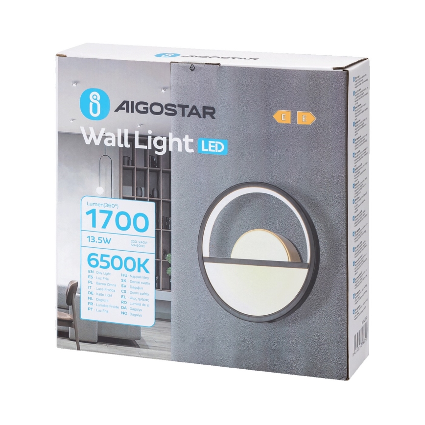 Aigostar - LED Kinkiet LED/13,5W/230V 6500K czarny/złoty