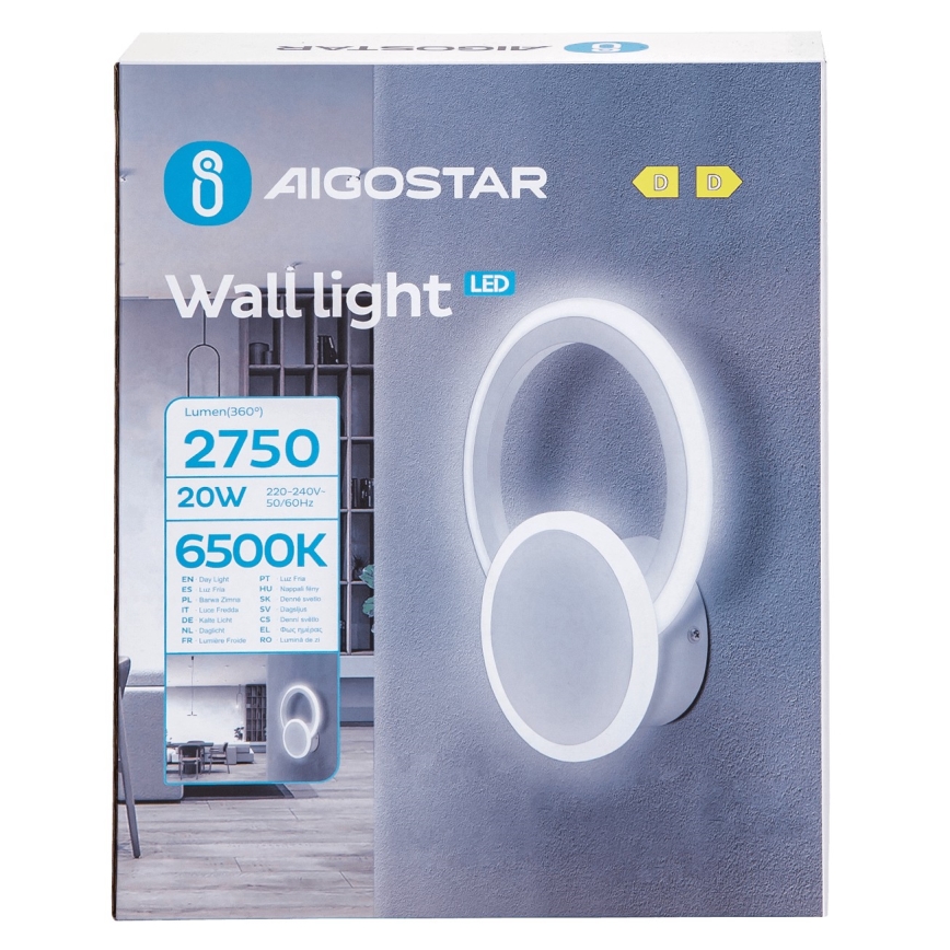 Aigostar - LED Kinkiet LED/20W/230V 6500K biały