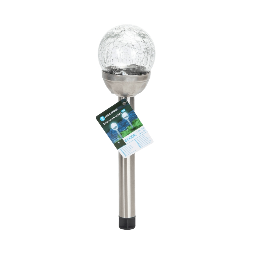 Aigostar - LED Lampa solarna LED/0,006W/1,2V 37,8cm chrom 6500K IP44