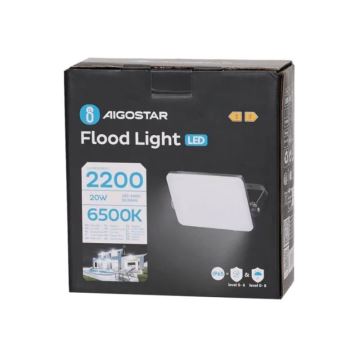 Aigostar - LED Naświetlacz LED/20W/230V 6500K IP65 czarny