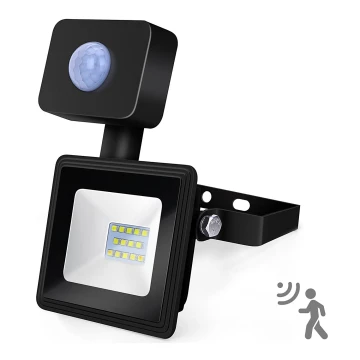 Aigostar - LED Reflektor z czujnikiem LED/10W/230V 6400K IP65 czarny