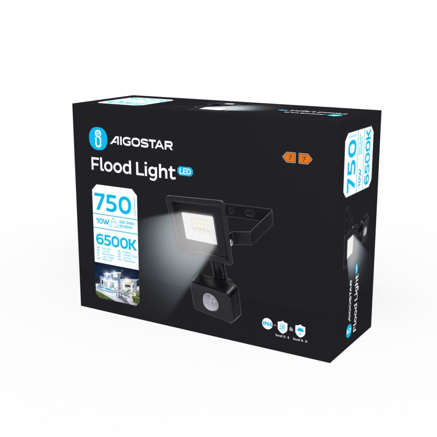 Aigostar - LED Reflektor z czujnikiem LED/10W/230V 6500K IP65