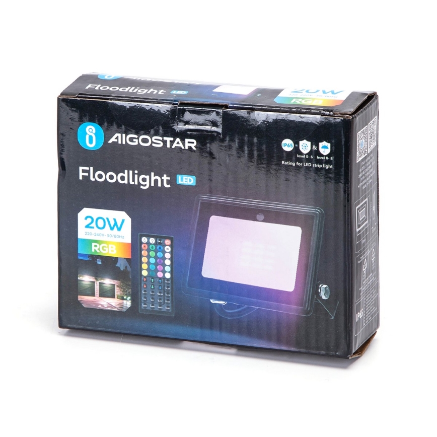 Aigostar - LED RGB Reflektor LED/20W/230V IP65 + pilot zdalnego sterowania