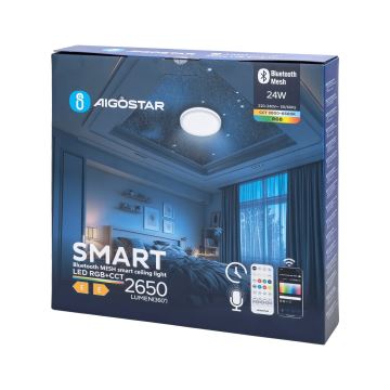 Aigostar - LED RGBW Plafon łazienkowy LED/24W/230V 3000-6500K IP44 + Pilot zdalnego sterowania