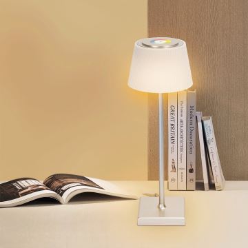 Aigostar - LED RGBW Zewnętrzna ściemnialna akumulatorowa lampa stołowa LED/4W/5V 3600mAh biała/chrom IP54