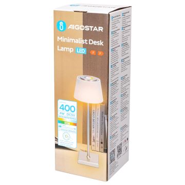 Aigostar - LED RGBW Zewnętrzna ściemnialna akumulatorowa lampa stołowa LED/4W/5V 3600mAh biała/chrom IP54