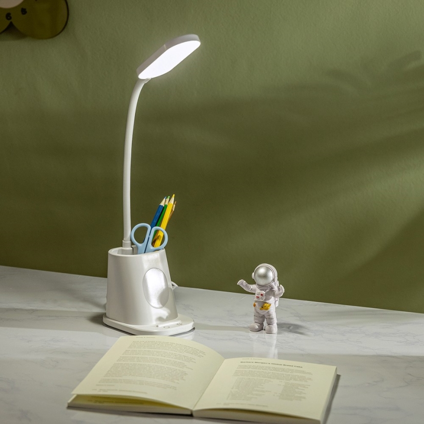 Aigostar - LED Ściemnialna akumulatorowa lampa stołowa LED/2,8W/5V 1800mAh 3000/5000K biała