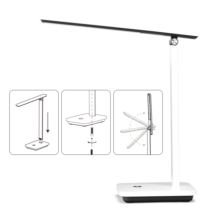 Aigostar - LED Ściemnialna lampa stołowa LED/5W/5V 3000-6500K biała/czarna