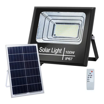 Aigostar - LED Ściemnialny naświetlacz solarny LED/100W/3,2V IP67 + pilot