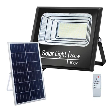 Aigostar - LED Ściemnialny naświetlacz solarny LED/200W/3,2V IP67 + pilot