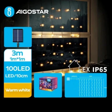 Aigostar - LED Solarny łańcuch bożonarodzeniowy 100xLED/8 funkcji 4x1m IP65 ciepła biel
