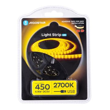 Aigostar - LED Taśma 2m LED/4,9W/5V 2700K IP65