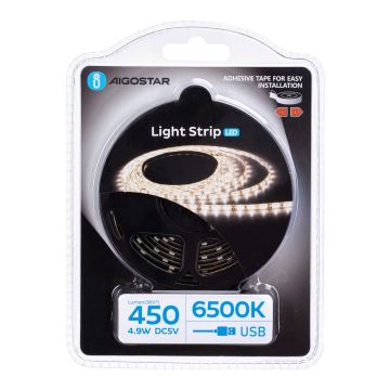 Aigostar - LED Taśma 2m LED/4,9W/5V 6500K IP65