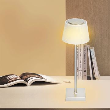 Aigostar - LED Zewnętrzna ściemnialna akumulatorowa lampa stołowa LED/4W/5V 3600mAh białe/chrom IP54