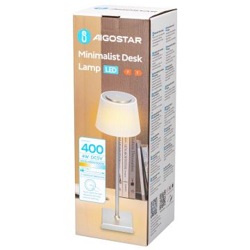 Aigostar - LED Zewnętrzna ściemnialna akumulatorowa lampa stołowa LED/4W/5V 3600mAh białe/chrom IP54