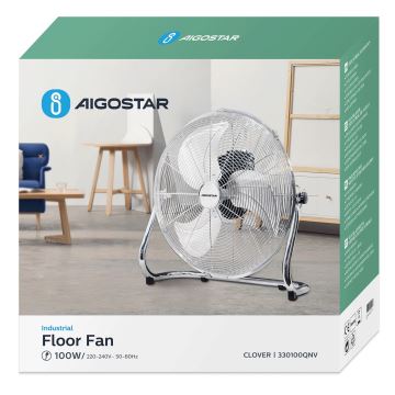 Aigostar - Wentylator podłogowy 100W/230V chrom