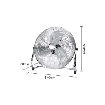 Aigostar - Wentylator podłogowy 100W/230V chrom