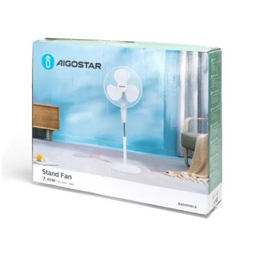 Aigostar - Wentylator podłogowy 40W/230V biały