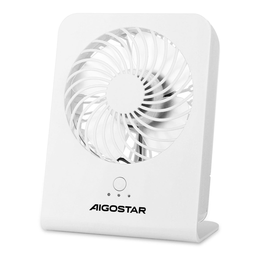 Aigostar - Wentylator stołowy 5W/5V biały