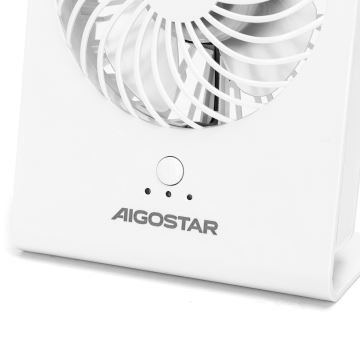 Aigostar - Wentylator stołowy 5W/5V biały