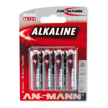 Ansmann 09629 LR6 AA RED - 4 sztuki baterie alkaliczne 1,5V