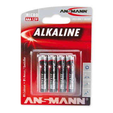 Ansmann 09630 LR03 AAA RED - 4 sztuki baterie alkaliczne 1,5V