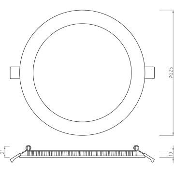 APLED - LED Łazienkowa oprawa wpuszczana RONDO LED/18W/230V IP54 225 mm