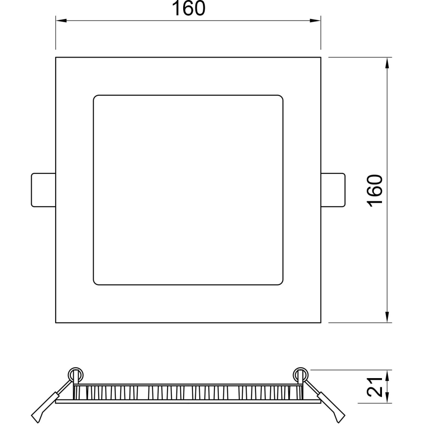 APLED - LED Łazienkowa oprawa wpuszczana SQUARE LED/12W/230V IP41 170x170 mm