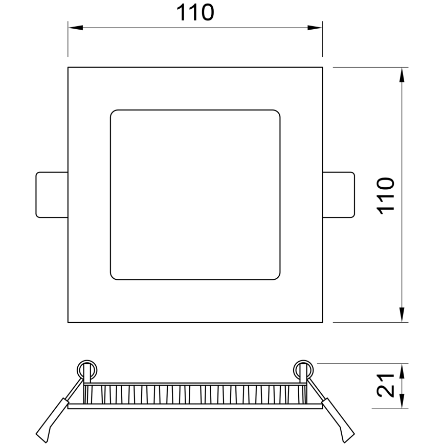 APLED - LED Łazienkowa oprawa wpuszczana SQUARE LED/6W/230V IP41 110x110 mm