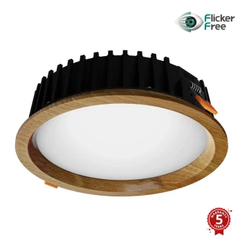 APLED - LED Oprawa wpuszczana RONDO WOODLINE LED/12W/230V 3000K śr. 20 cm dąb solidne drewno