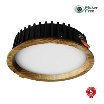 APLED - LED Oprawa wpuszczana RONDO WOODLINE LED/12W/230V 4000K śr. 20 cm popiół solidne drewno