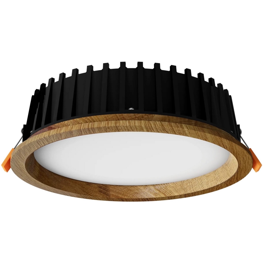 APLED - LED Oprawa wpuszczana RONDO WOODLINE LED/12W/230V 3000K śr. 20 cm dąb solidne drewno