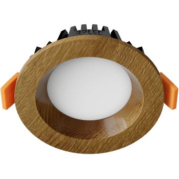 APLED - LED Oprawa wpuszczana RONDO WOODLINE LED/3W/230V 3000K śr. 9 cm dąb solidne drewno