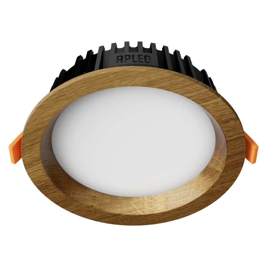 APLED - LED Oprawa wpuszczana RONDO WOODLINE LED/6W/230V 3000K śr. 15 cm dąb solidne drewno