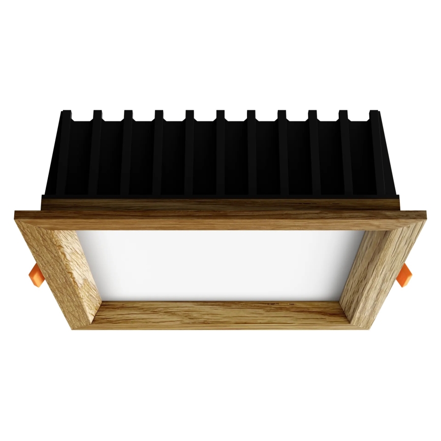 APLED - LED Oprawa wpuszczana SQUARE WOODLINE LED/12W/230V 4000K 17x17 cm dąb solidne drewno