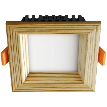 APLED - LED Oprawa wpuszczana SQUARE WOODLINE LED/3W/230V 4000K 9x9 cm sosna solidne drewno