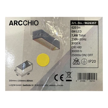 Arcchio - LED Kinkiet KARAM LED/6W/230V