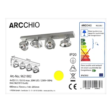 Arcchio - LED Oświetlenie punktowe MUNIN 4xGU10/ES111/11,5W/230V