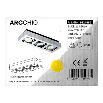 Arcchio - LED Plafon RONKA 3xGU10/11,5W/230V