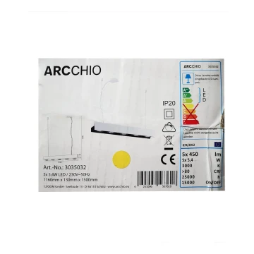 Arcchio - LED Żyrandol ściemnialny na lince OLINKA 5xLED/5,4W/230V