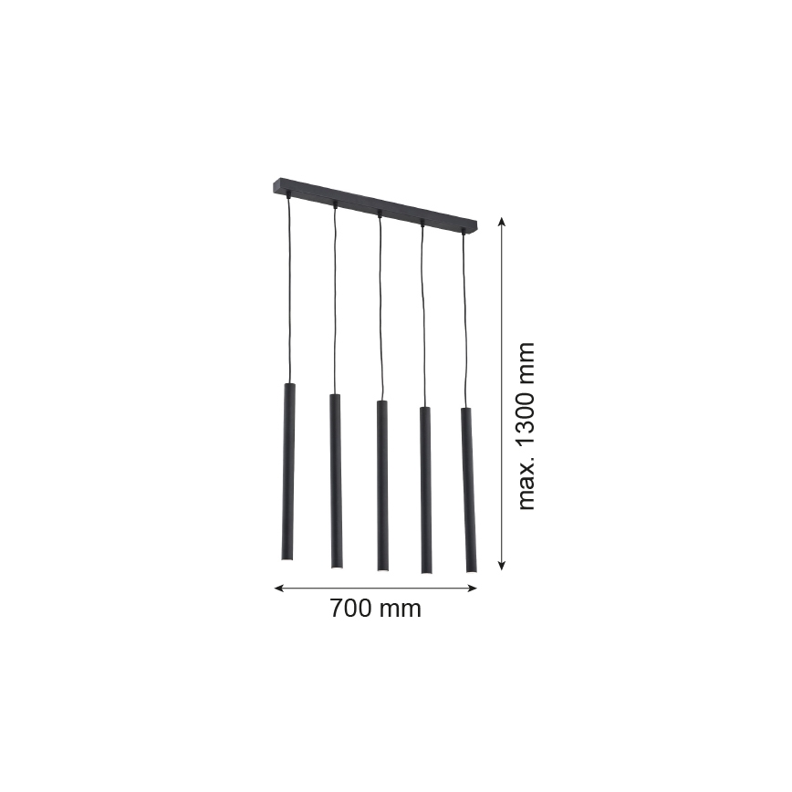 Argon 2137 - Lampa wisząca na linkach ETNA 5xG9/6W/230V czarna