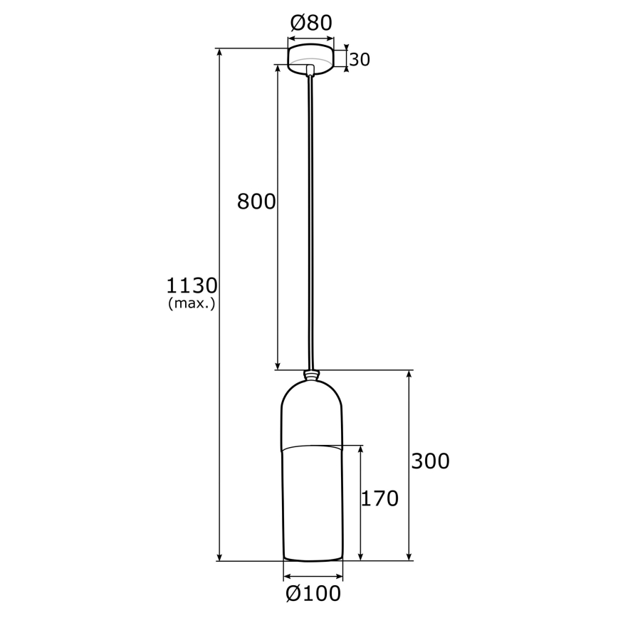 Argon 4213 - Żyrandol na lince BURGOS 1xE27/15W/230V czarny